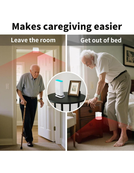 Alarma de Sensor de Cama MERLRR con 2 Sensores y Receptor