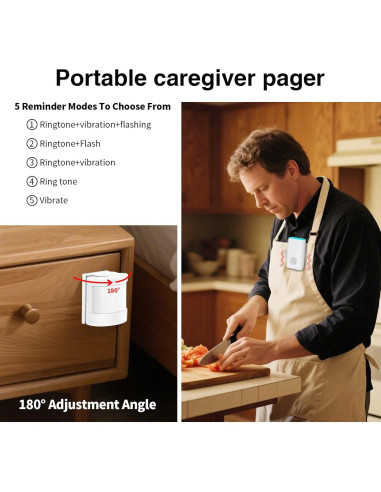 Alarma de Sensor de Cama MERLRR con 2 Sensores y Receptor