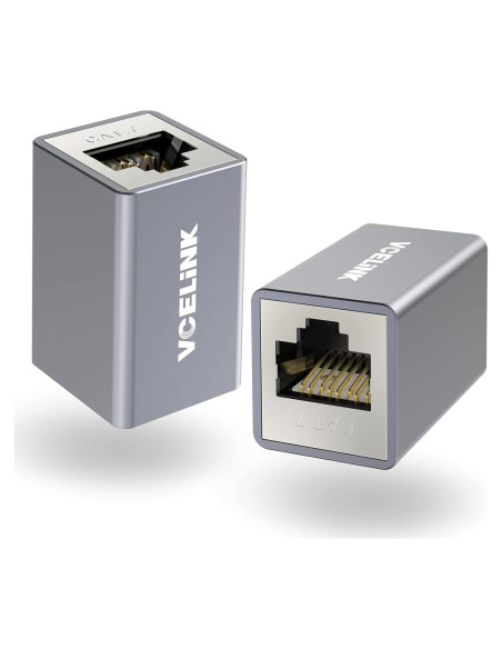 Acoplador Ethernet VCELINK Cat7 RJ45 Blindado 2-Pack