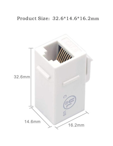 Acoplador Keystone RJ45 Femenino a Femenino VCE CAT6 - 25 Unidades