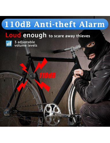 Alarma de Bicicleta NineLeaf Recargable USB 110dB IP65 Inalámbrica