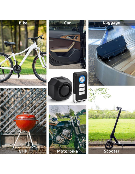 Alarma de Bicicleta NineLeaf Recargable USB 110dB IP65 Inalámbrica