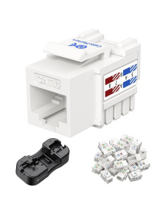 Jacks Keystone Cat6 Cable Matters 25 Unidades 10Gbps Blanco