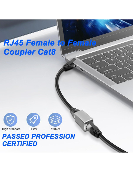 Acoplador RJ45 Femenino a Femenino MEIRIYFA 10Gbps 5Pack Plata