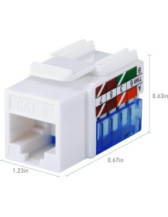 Jack Keystone RJ45 Cat6 Tedgetal 25-Pack 45 Grados Blanco 2