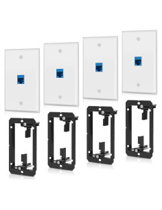 Paquete de 4 Placas de Pared Ethernet Cat6 ANONION 1 Puerto