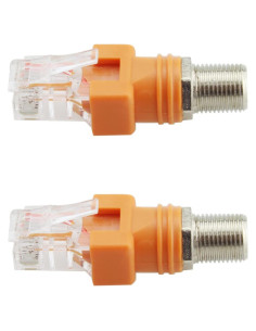 Adaptador Convertidor RF a RJ45 Maxmoral 2 Piezas Naranja
