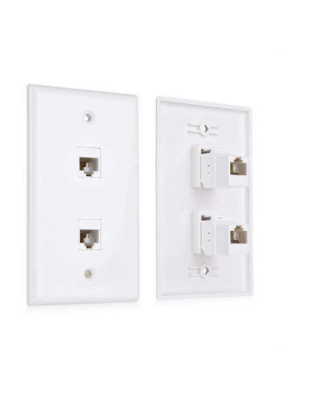Placa de Pared Ethernet 2 Puertos Cable Matters RJ45 Cat6 Blanca