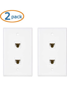 Placa de Pared Ethernet 2 Puertos Cable Matters RJ45 Cat6 Blanca 2