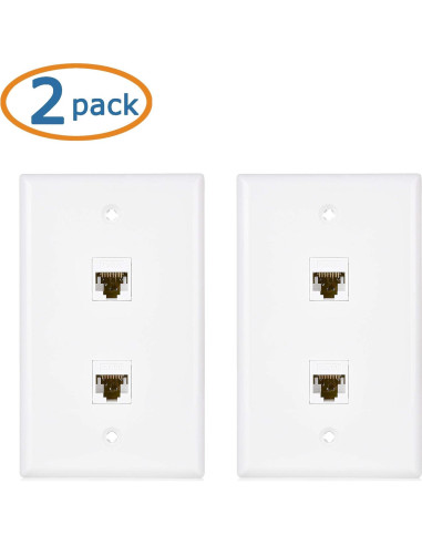 Placa de Pared Ethernet 2 Puertos Cable Matters RJ45 Cat6 Blanca