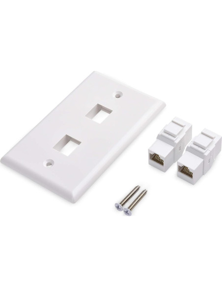 Placa de Pared Ethernet 2 Puertos Cable Matters RJ45 Cat6 Blanca