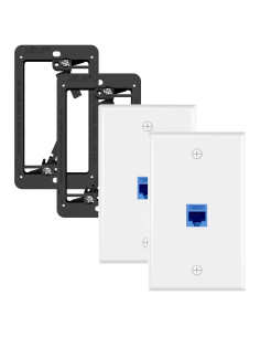 Placa de Pared Ethernet VCE 1 Puerto CAT6 Azul 2-Pack