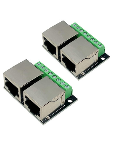 Placa de Desglose RJ45 Doble Puerto Teansic 8P8C 2 Pcs