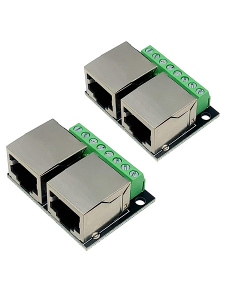 Placa de Desglose RJ45 Doble Puerto Teansic 8P8C 2 Pcs