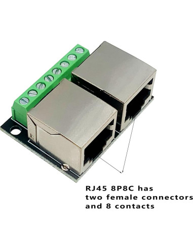 Placa de Desglose RJ45 Doble Puerto Teansic 8P8C 2 Pcs