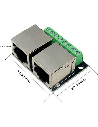 Placa de Desglose RJ45 Doble Puerto Teansic 8P8C 2 Pcs