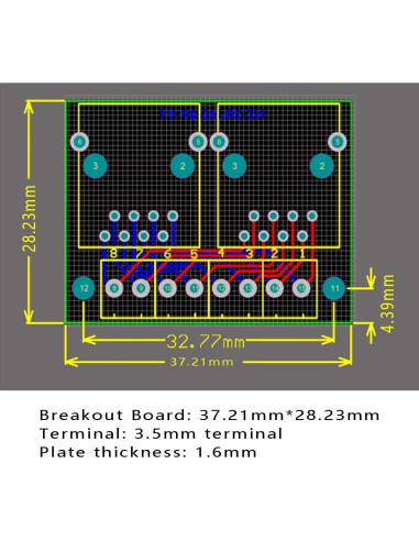 Placa de Desglose RJ45 Doble Puerto Teansic 8P8C 2 Pcs