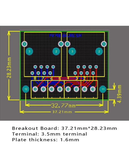 Placa de Desglose RJ45 Doble Puerto Teansic 8P8C 2 Pcs