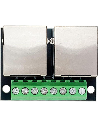 Placa de Desglose RJ45 Doble Puerto Teansic 8P8C 2 Pcs