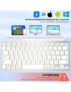 Teclado Bluetooth Qulose Ultra Delgado Ergonómico Blanco 2
