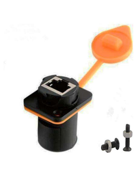Conector Adaptador RJ45 D-Type Montaje en Panel Impermeable