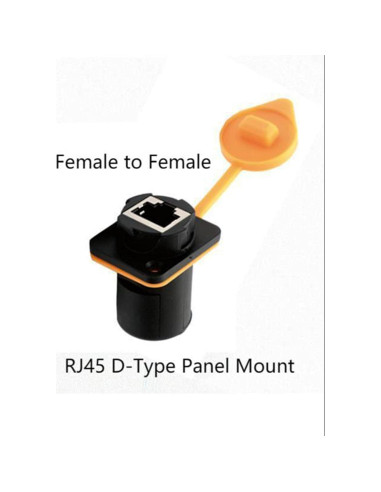 Conector Adaptador RJ45 D-Type Montaje en Panel Impermeable