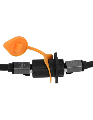 Conector Adaptador RJ45 D-Type Montaje en Panel Impermeable