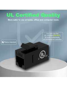 Acopladores Keystone RJ45 CAT6 VCE, 25 unidades, negro 2