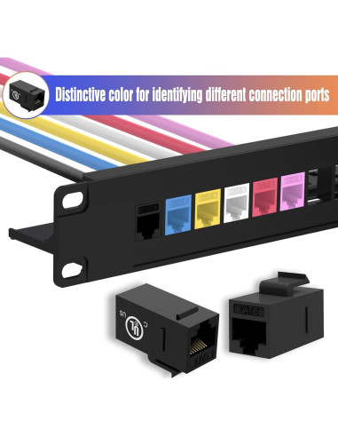 Acopladores Keystone RJ45 CAT6 VCE, 25 unidades, negro