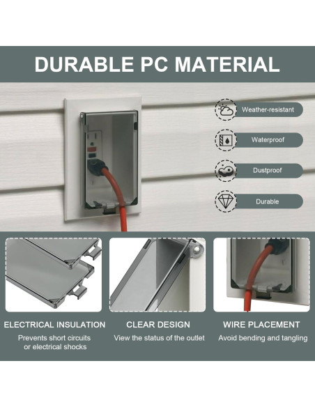 Cubierta de Salida Vertical ERETOW DBVC-1 para Exteriores - Paquete de 3