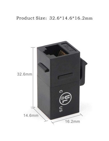 Acopladores Keystone RJ45 CAT6 VCE, 25 unidades, negro