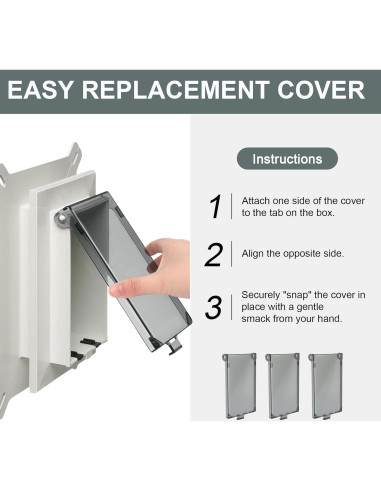 Cubierta de Salida Vertical ERETOW DBVC-1 para Exteriores - Paquete de 3