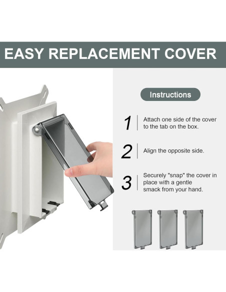 Cubierta de Salida Vertical ERETOW DBVC-1 para Exteriores - Paquete de 3