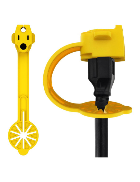Cubierta Protectora de Enchufe Exterior Prong Shield Amarillo - 2 Unidades