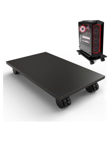 Soporte de CPU WEGASTU Negro con 4 Ruedas y Alta Capacidad