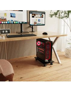 Soporte de CPU WEGASTU Negro con 4 Ruedas y Alta Capacidad 2