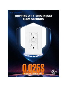 Enchufe GFCI Exterior ELEGRP 15A Blanco Mate Resistente 2