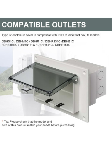 Cubierta de Caja Eléctrica Horizontal ERETOW DBHC-1 - Paquete de 3