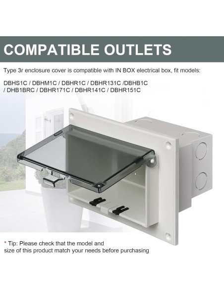 Cubierta de Caja Eléctrica Horizontal ERETOW DBHC-1 - Paquete de 3
