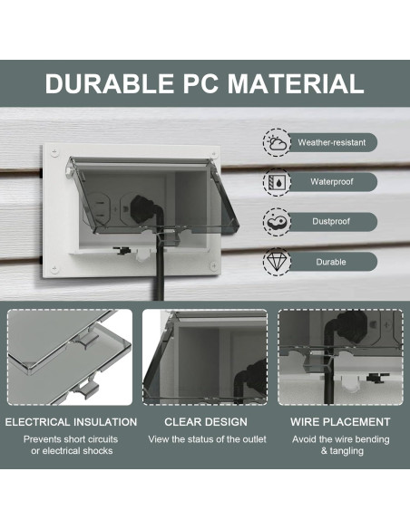 Cubierta de Caja Eléctrica Horizontal ERETOW DBHC-1 - Paquete de 3