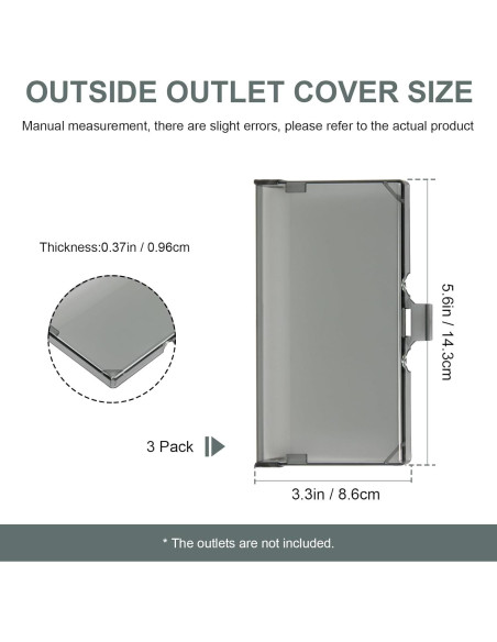 Cubierta de Caja Eléctrica Horizontal ERETOW DBHC-1 - Paquete de 3