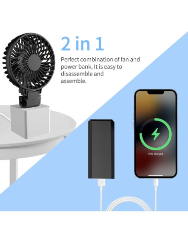 Ventilador Portátil HandFan HF310 5200mAh 6 Velocidades