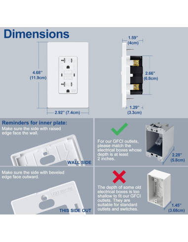Salida GFCI 20A ELECTECK a Prueba de Climas con LED