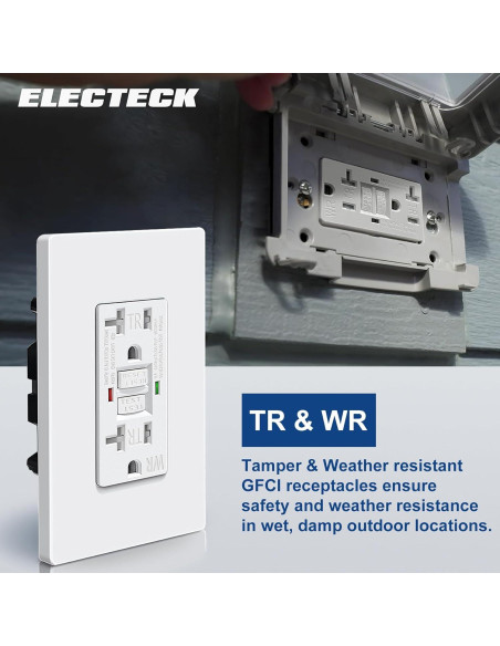Salida GFCI 20A ELECTECK a Prueba de Climas con LED
