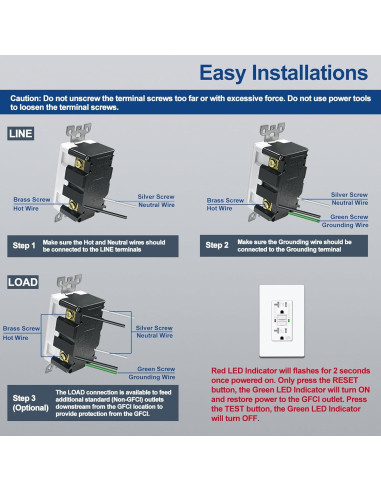 Salida GFCI 20A ELECTECK a Prueba de Climas con LED