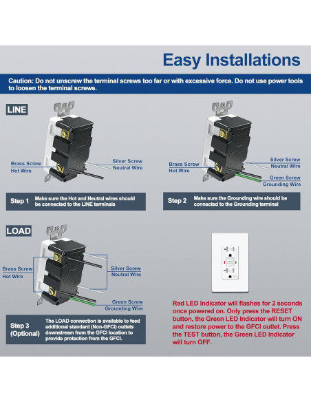 Salida GFCI 20A ELECTECK a Prueba de Climas con LED