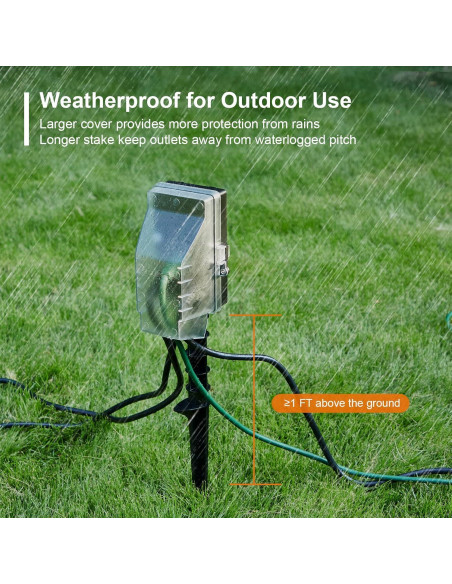 Temporizador de Estaca SURAIELEC 6 Salidas A Prueba de Climas