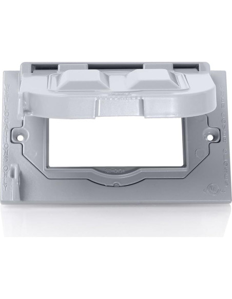 Cubierta Impermeable Leviton 1-Gang GFCI Dúplex Gris