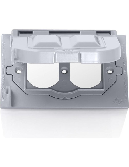 Cubierta Impermeable Leviton 1-Gang GFCI Dúplex Gris