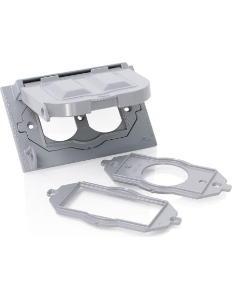 Cubierta Impermeable Leviton 1-Gang GFCI Dúplex Gris